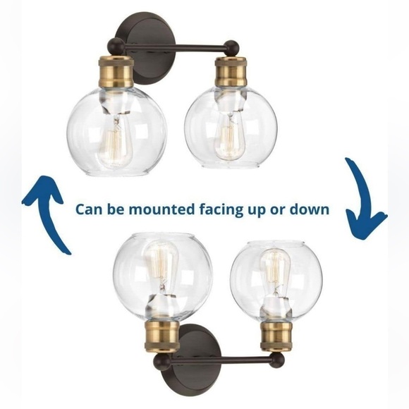 Progress Lighting | NIB Hansford Antique Bronze 2-Light Clear Glass Vanity Light - Picture 10 of 10